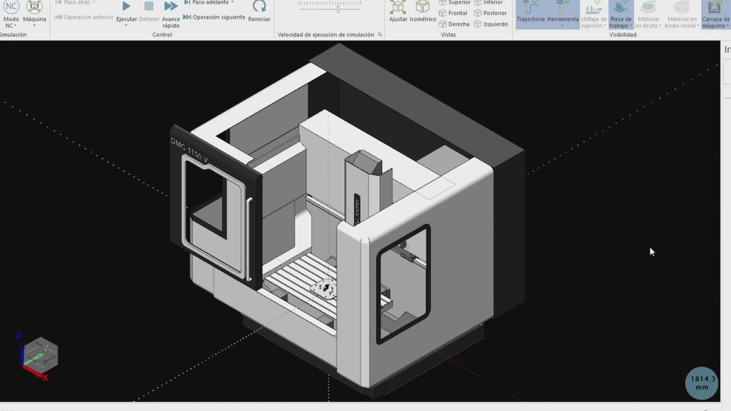Simulación MachSim DMG Mori DMC 1150V para Mastercam