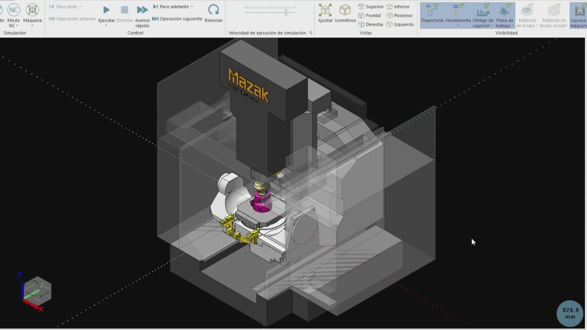 Simulación MachSim Mazak Variaxis i800 para Mastercam – Modelo 5 Ejes de Alta Precisión
