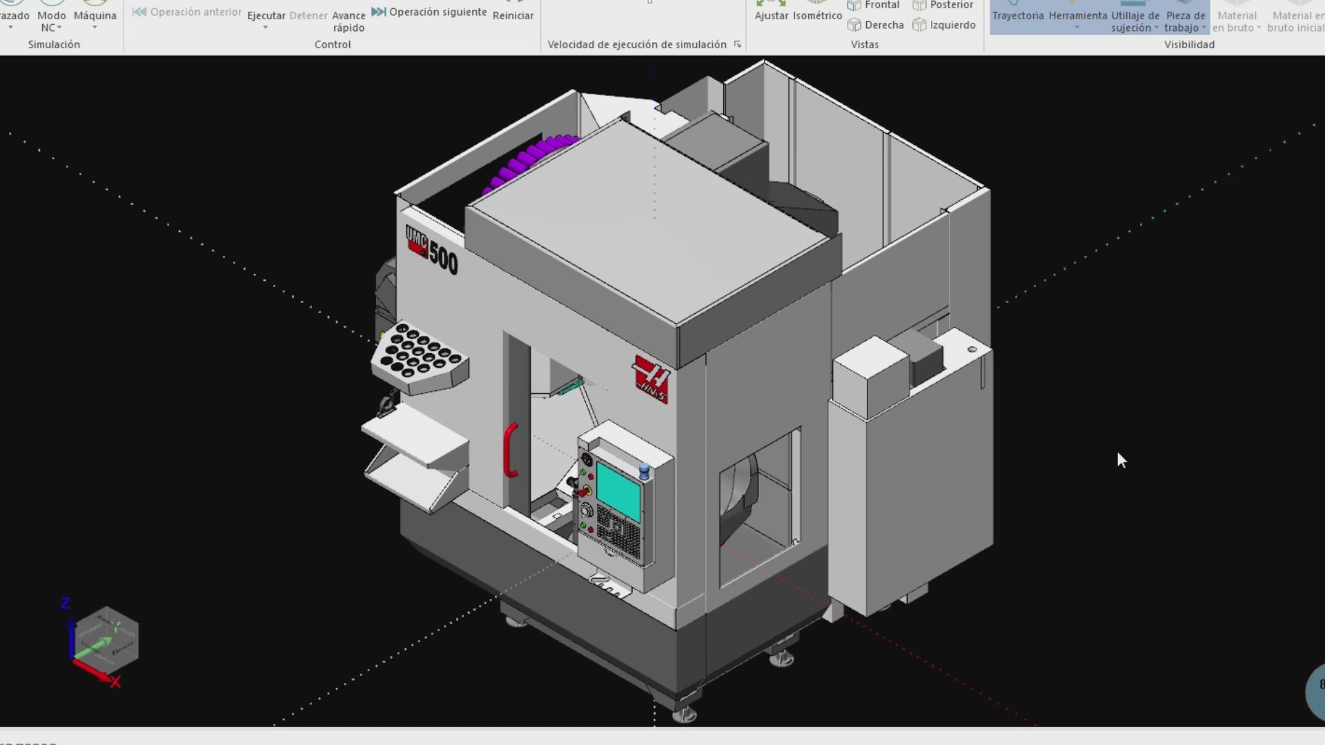 Simulación MachSim Haas UMC 500 para Mastercam – Modelo 5 Ejes de Alta Precisión